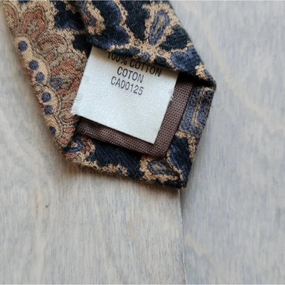 100% Cotton Eaton‎ Tie Brown And Black Patterned